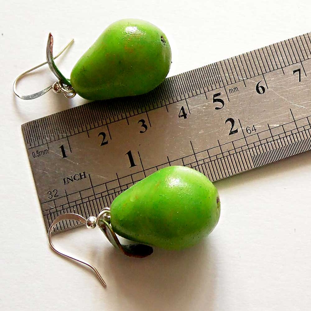 Fruity Fun: Pear Earrings Polymer Clay.