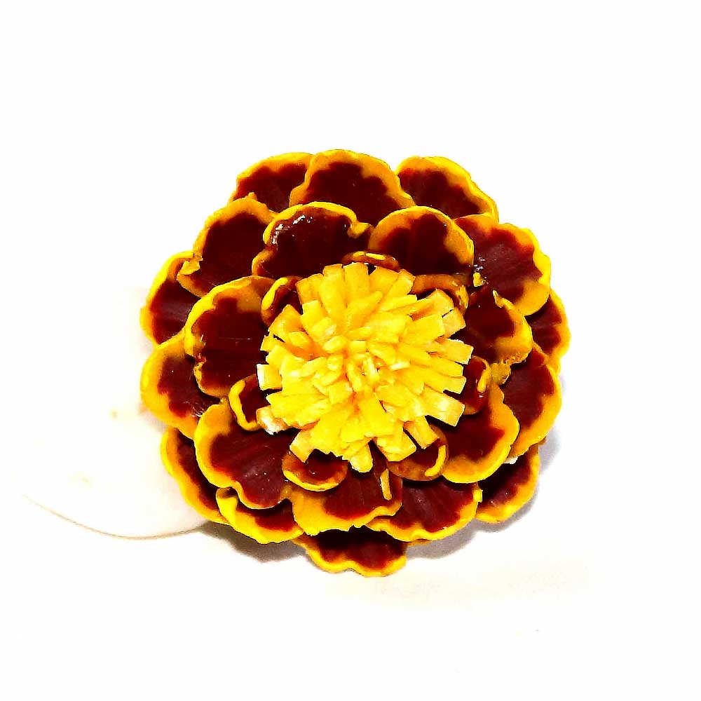 Fiery Beauty: Marigold Ring Polymer Clay.