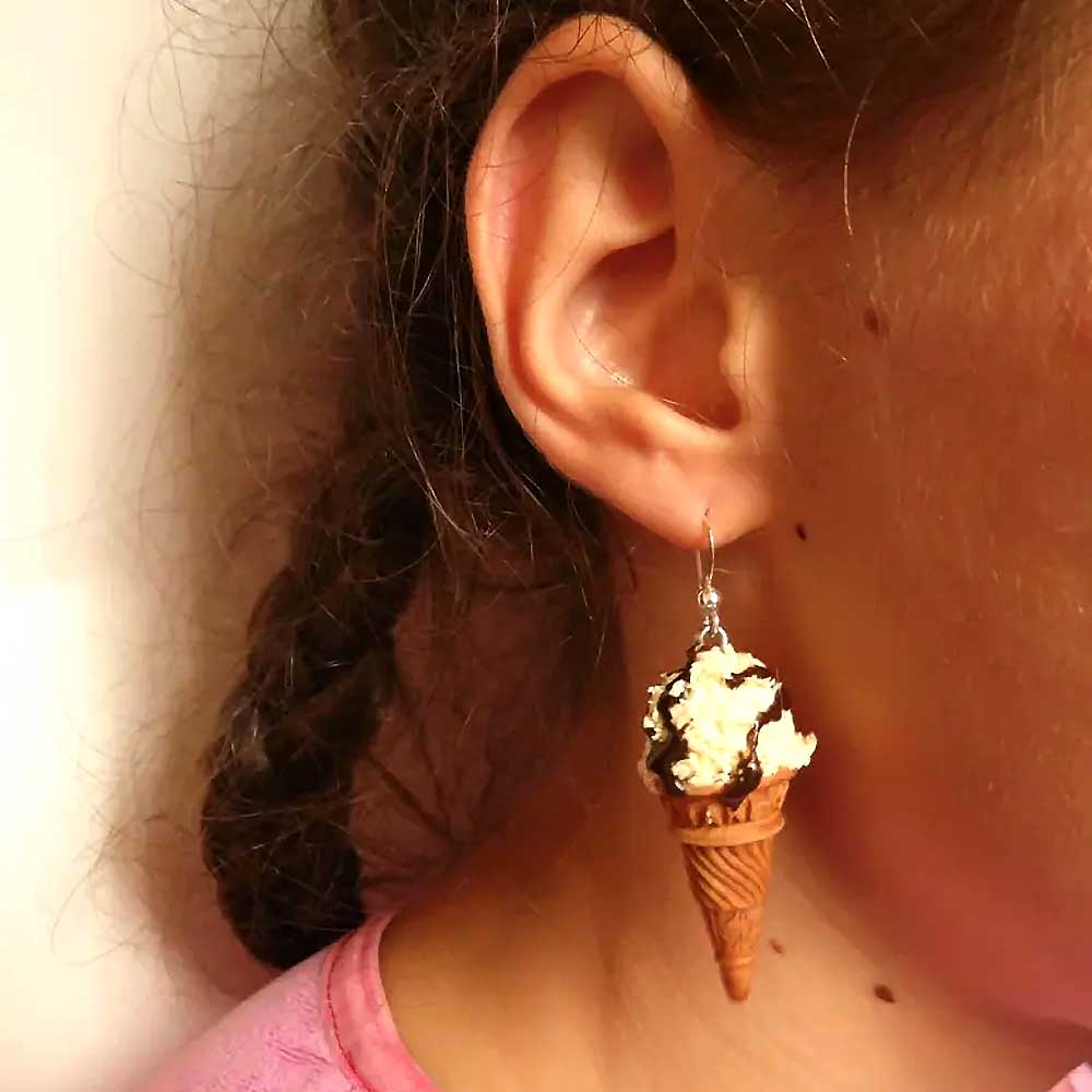 Sweet Charm: Ice Cream Earrings Polymer Clay.