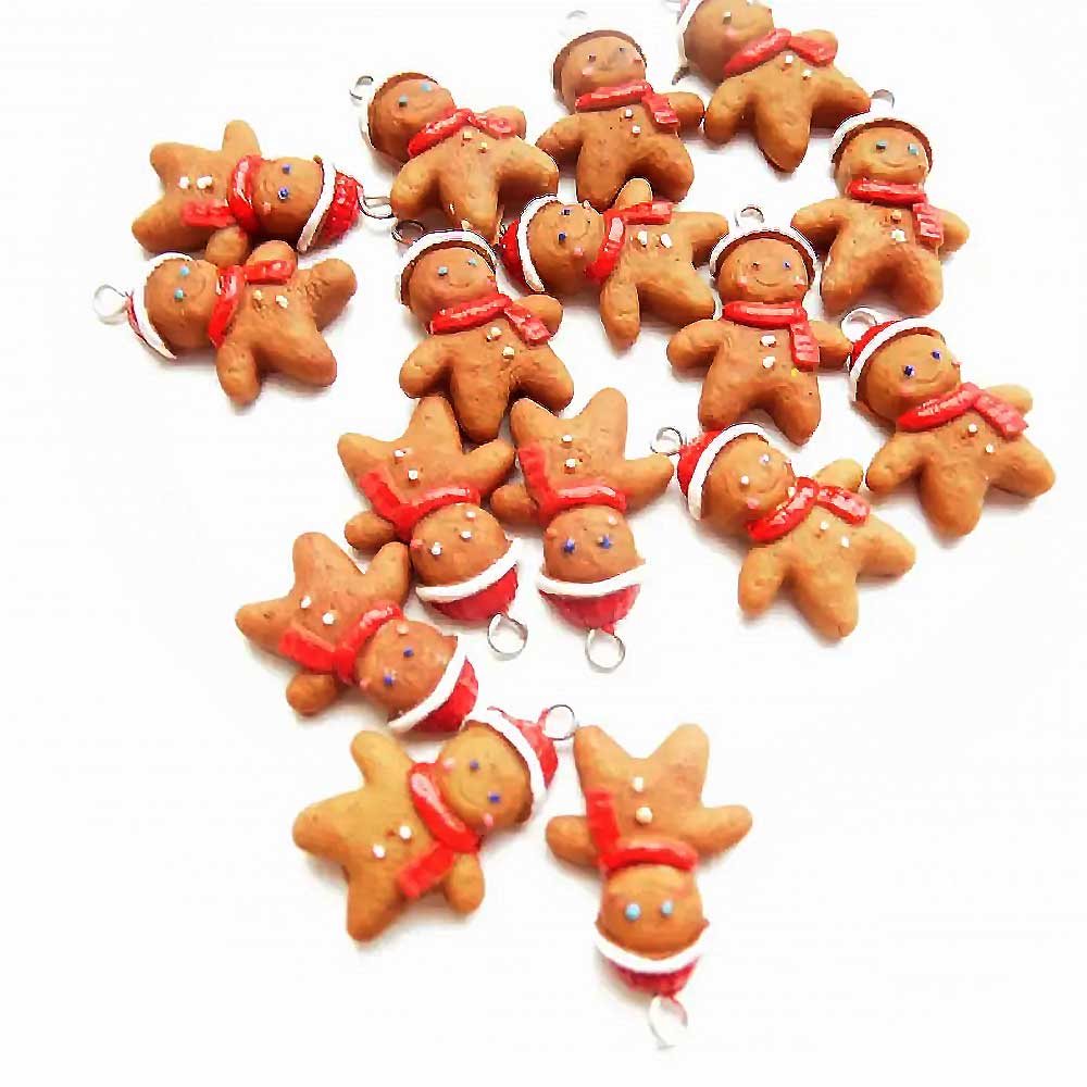 Christmas Pranksters: Gingerbread Man Earrings Polymer Clay.