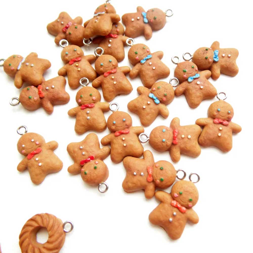 Christmas Pranksters: Gingerbread Man Earrings Polymer Clay.