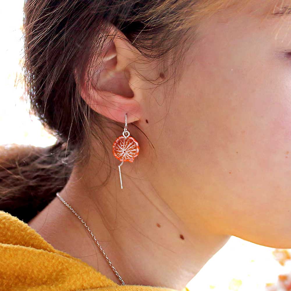 Sunny Babes: Mandarin Earrings Polymer Clay.