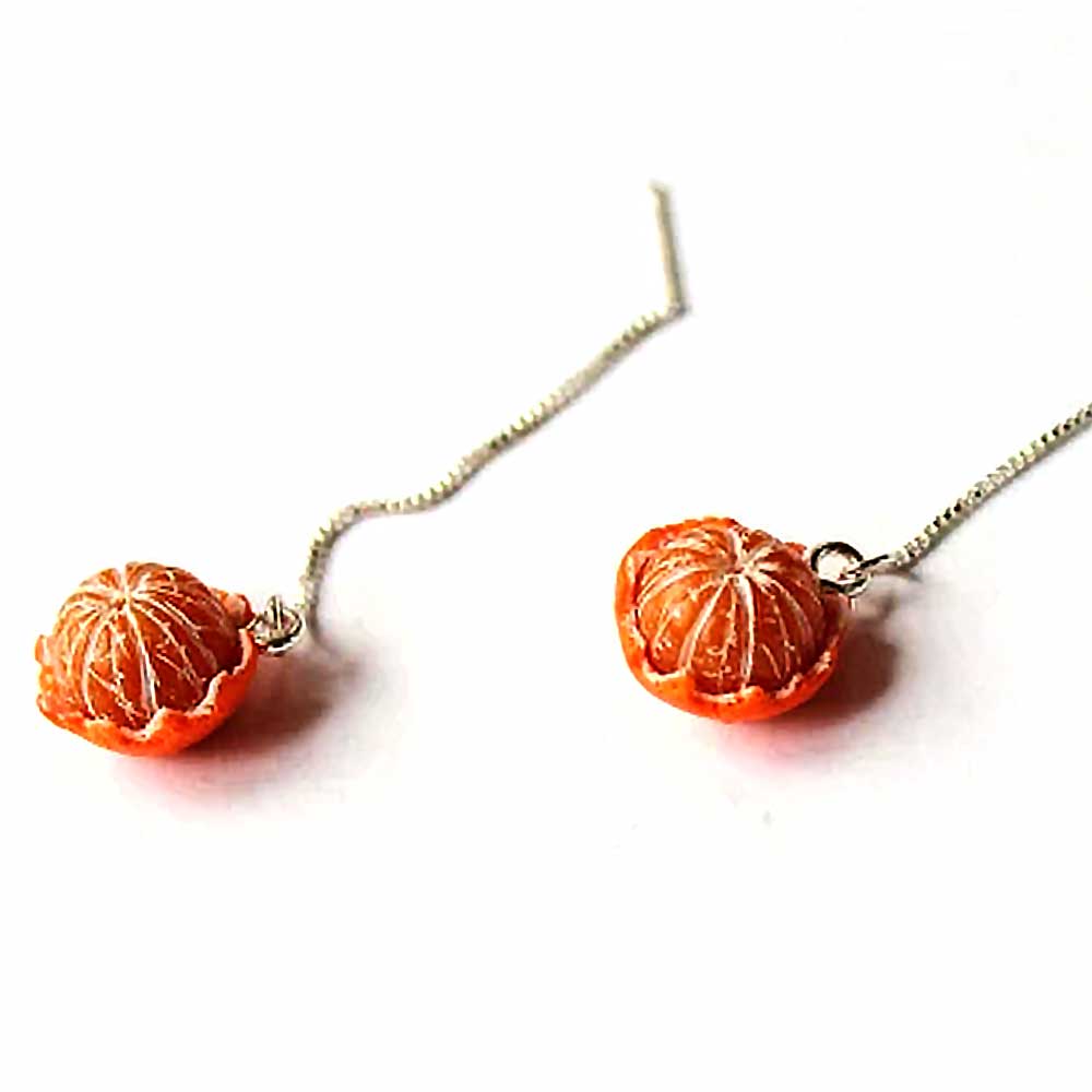 Sunny Babes: Mandarin Earrings Polymer Clay.