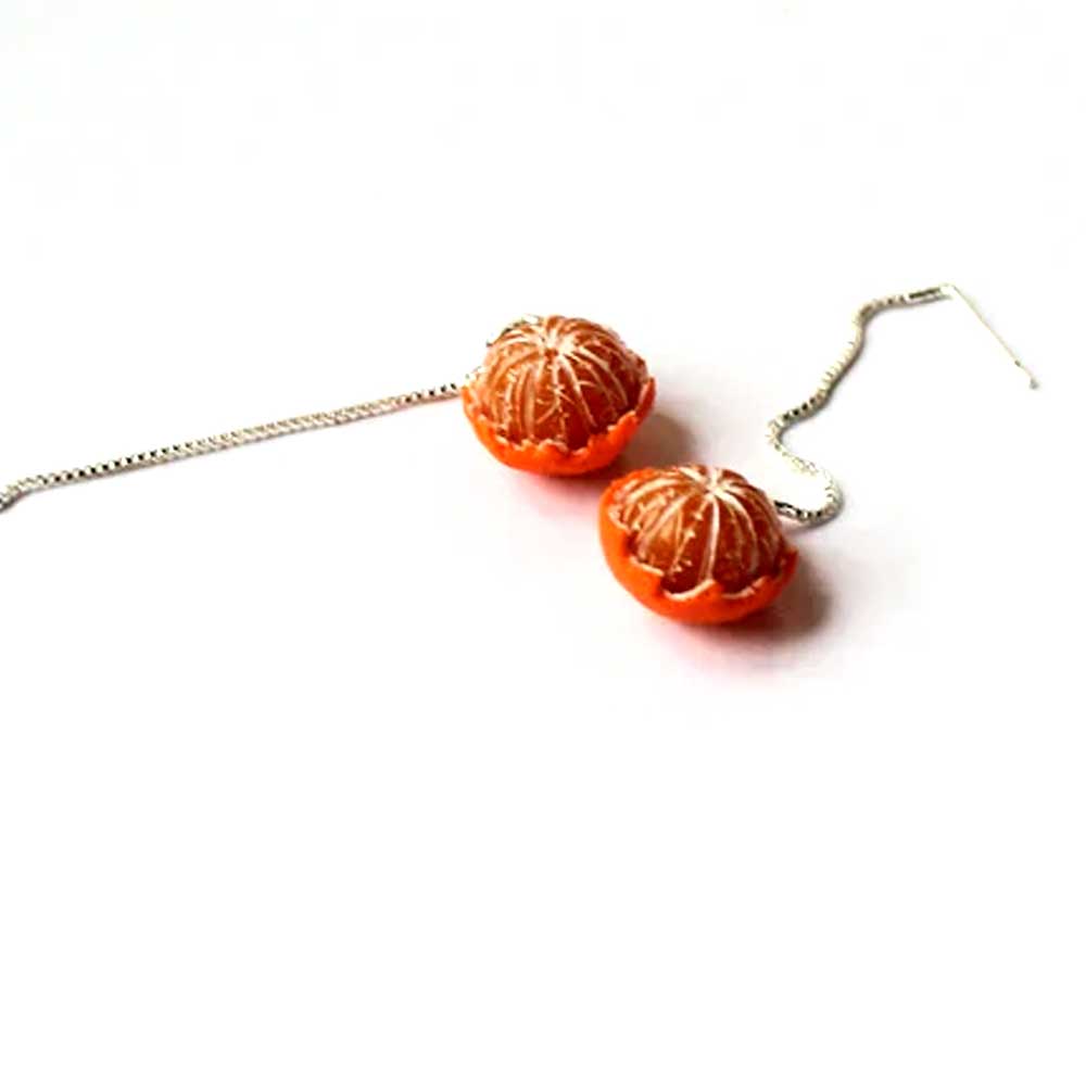 Sunny Babes: Mandarin Earrings Polymer Clay.