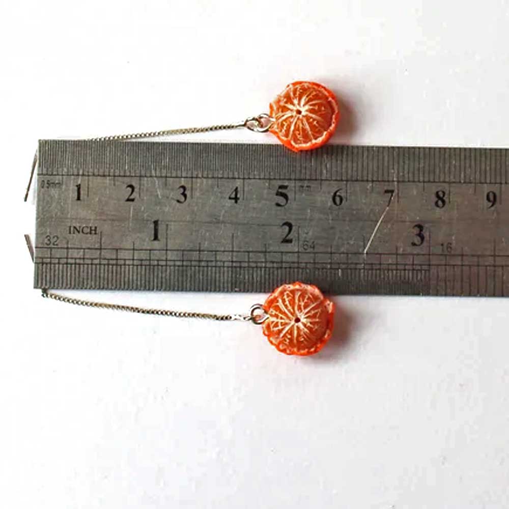 Sunny Babes: Mandarin Earrings Polymer Clay.