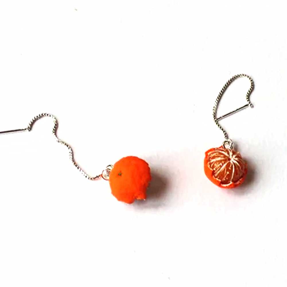 Sunny Babes: Mandarin Earrings Polymer Clay.