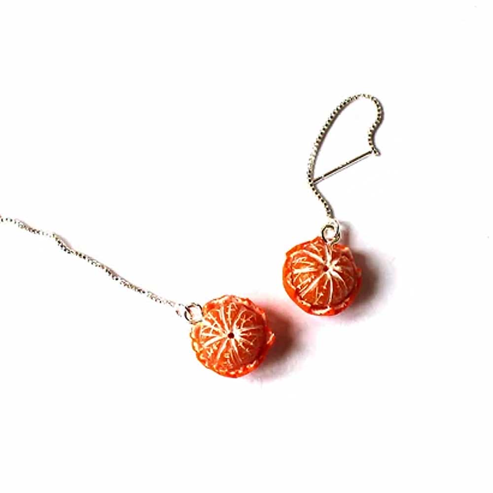 Sunny Babes: Mandarin Earrings Polymer Clay.