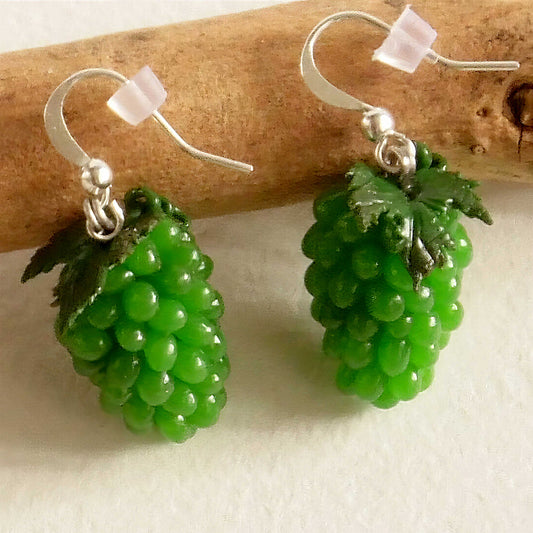 Emerald Charm: Grapes Earrings Polymer Сlay.