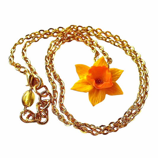 Spark of Magic: Daffodil Necklace Polymer Clay.