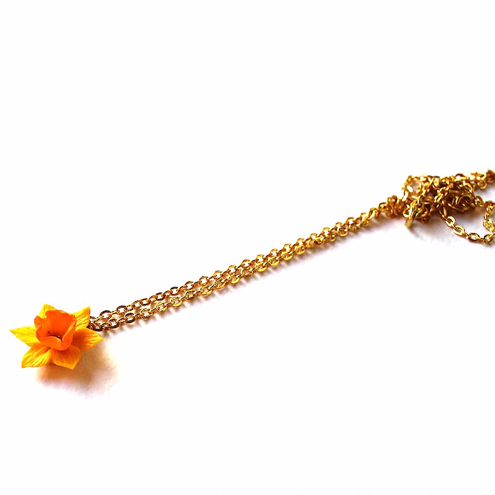 Spark of Magic: Daffodil Necklace Polymer Clay.