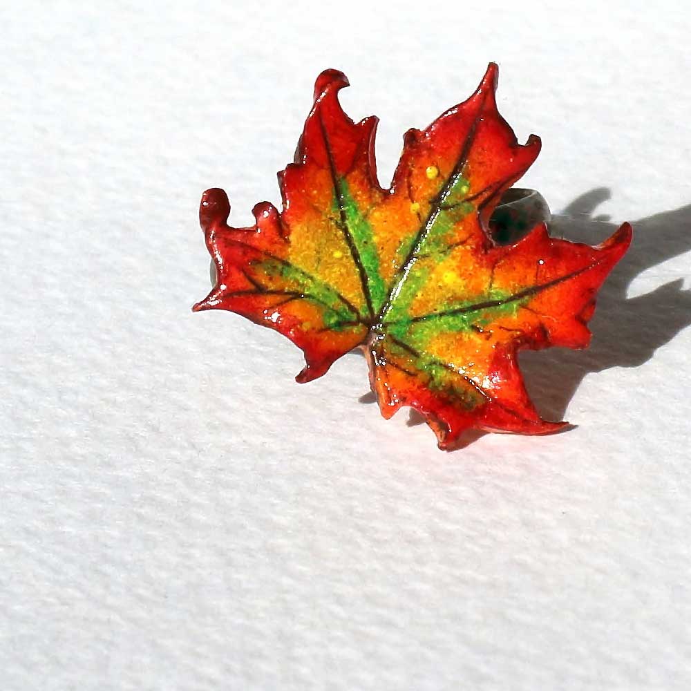 Autumn Blaze: Maple Leaf Ring Polymer Clay.