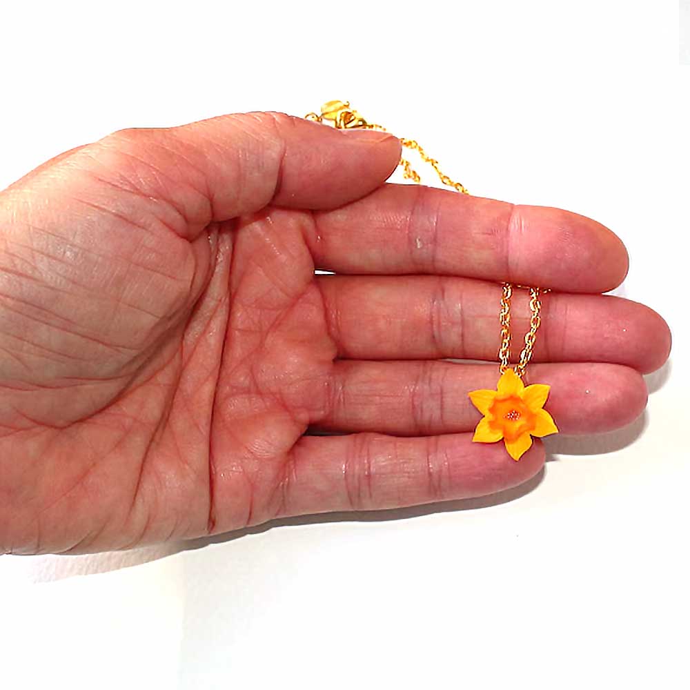 Spark of Magic: Daffodil Necklace Polymer Clay.