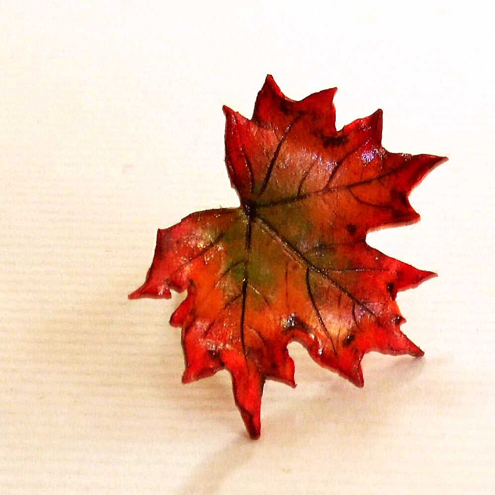 Autumn Blaze: Maple Leaf Ring Polymer Clay.