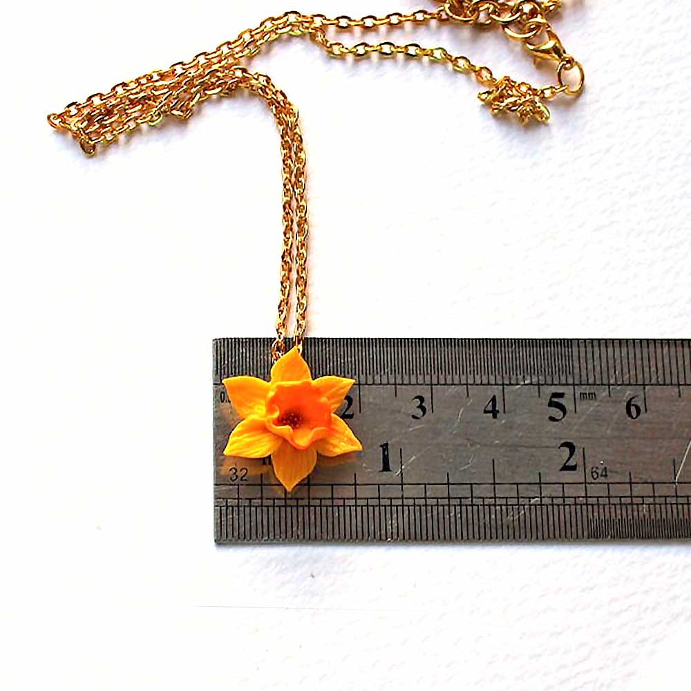 Spark of Magic: Daffodil Necklace Polymer Clay.