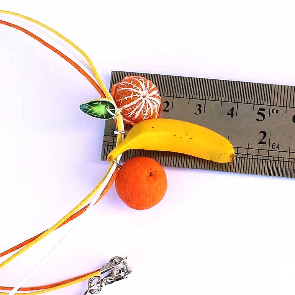 Fruit Flirt: Mandarin & Banana Pendant Polymer Clay.