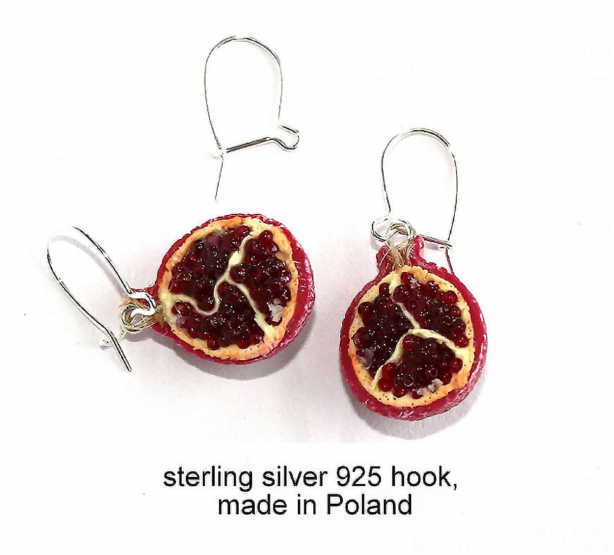 Pomegranate Glow: Pomegranate Polymer Clay Earrings