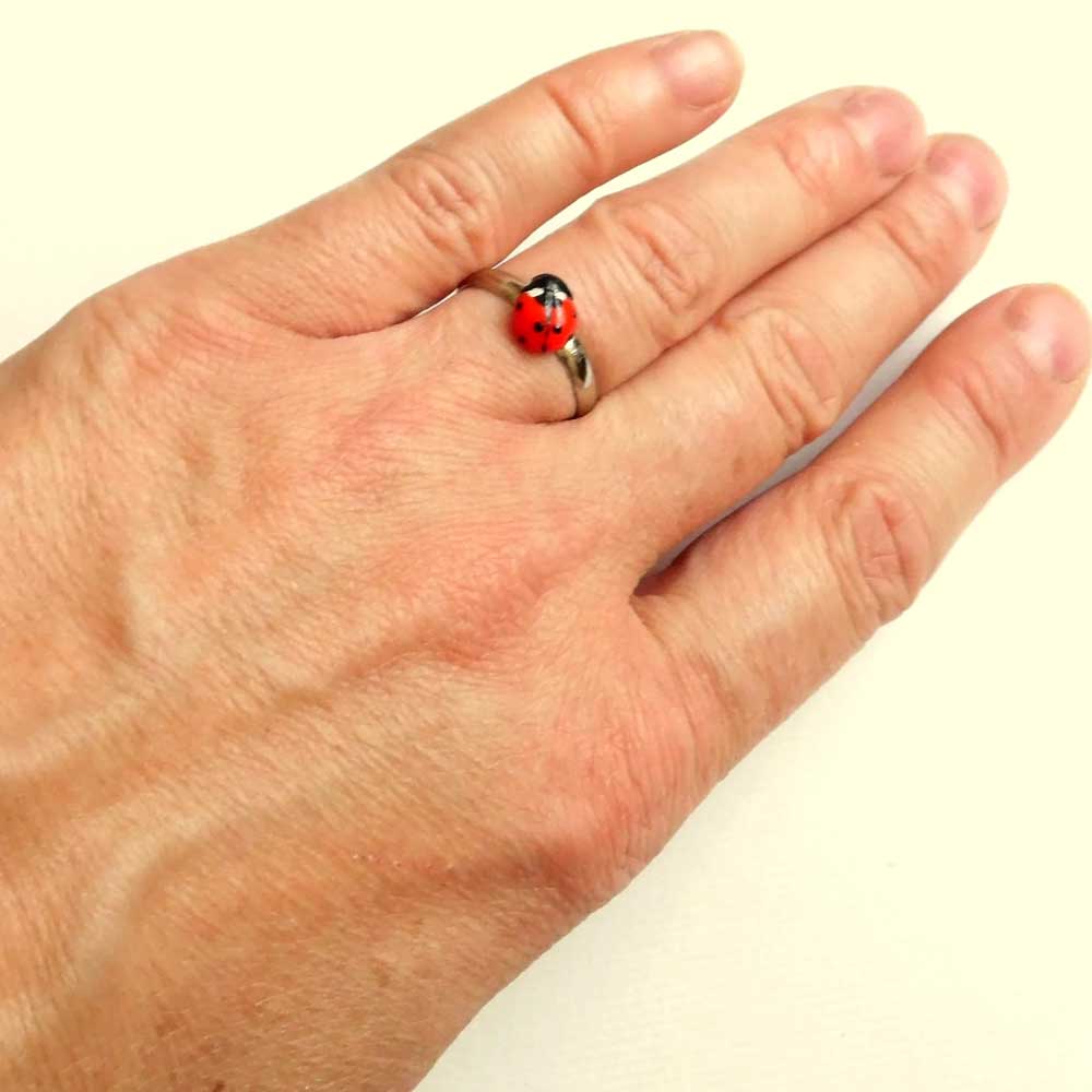 Little Darling: Ladybug Ring Polymer Clay.