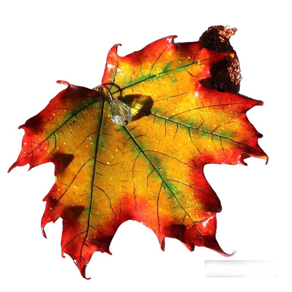 Tear of Autumn: Maple Leaf Pendant Polymer Clay.