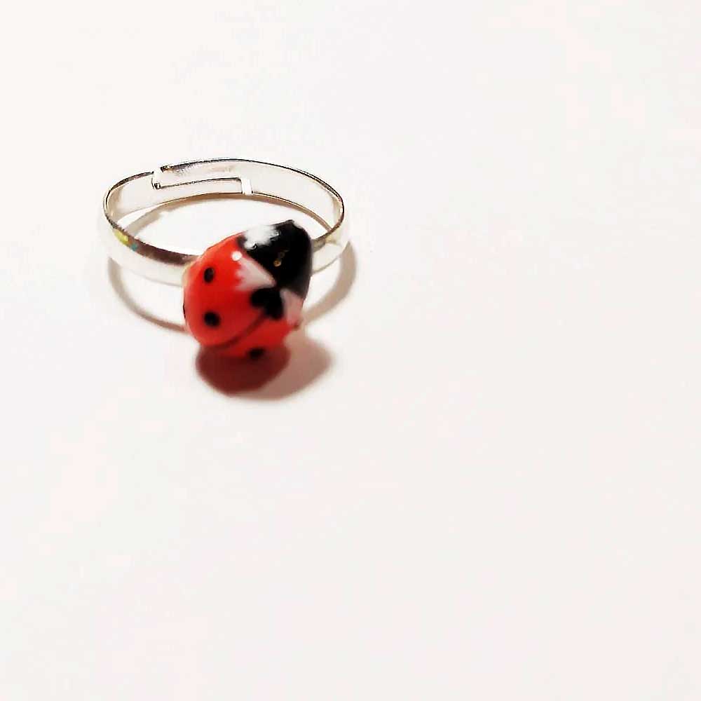 Little Darling: Ladybug Ring Polymer Clay.