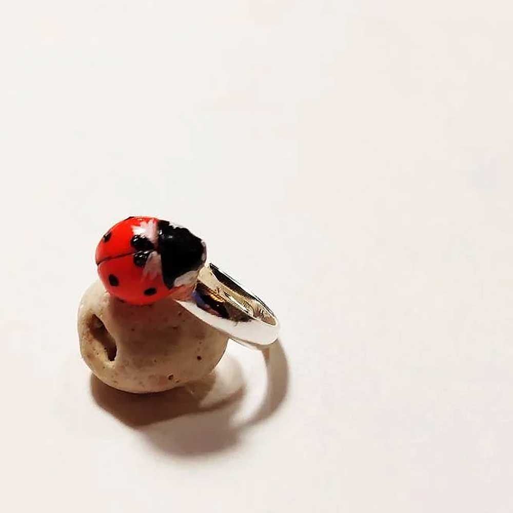 Little Darling: Ladybug Ring Polymer Clay.