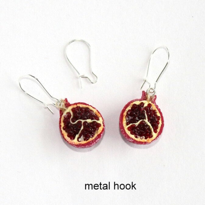 Pomegranate Glow: Pomegranate Polymer Clay Earrings