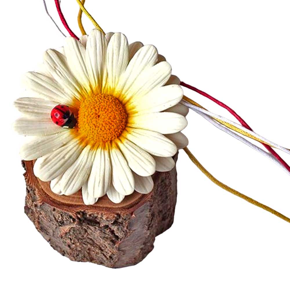 Nature's Duet: Daisy Pendant & Brooch Polymer Clay.