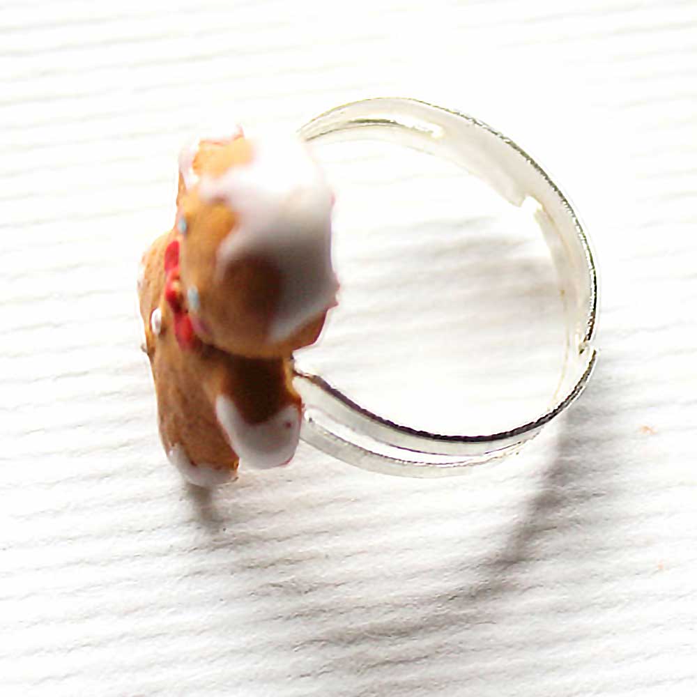 Sweet Buddy: Gingerbread Man Ring Polymer Clay.