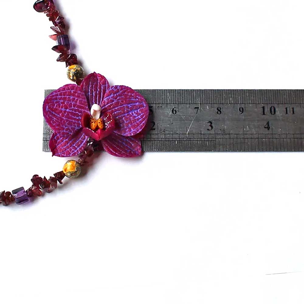 Dream Flower: Orchid Necklace Polymer Clay.