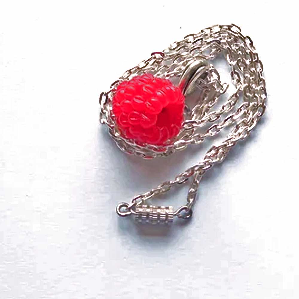 Yummy Berry: Raspberry Pendant Polymer Clay.