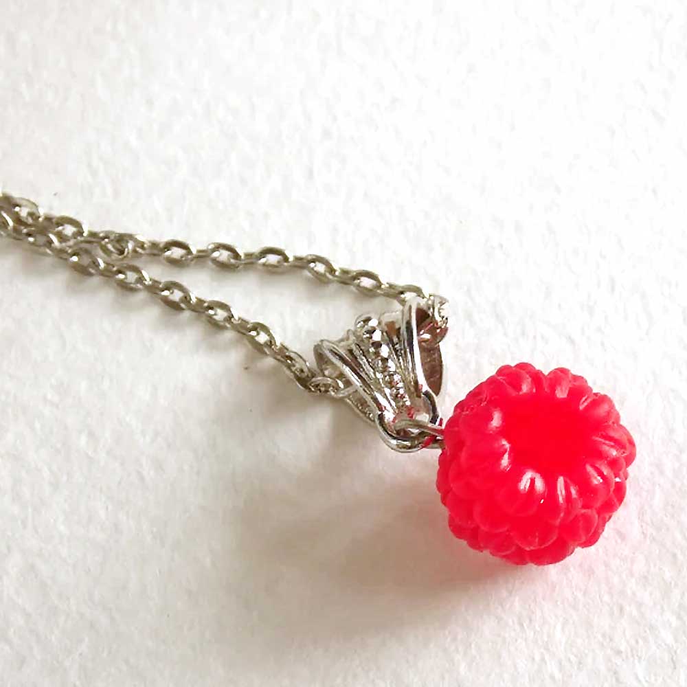 Yummy Berry: Raspberry Pendant Polymer Clay.