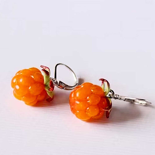 Northern Delight: Cloudberry Earrings Polymer Clay.