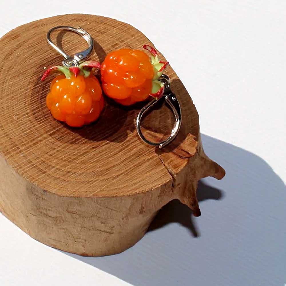 Northern Delight: Cloudberry Earrings Polymer Clay.