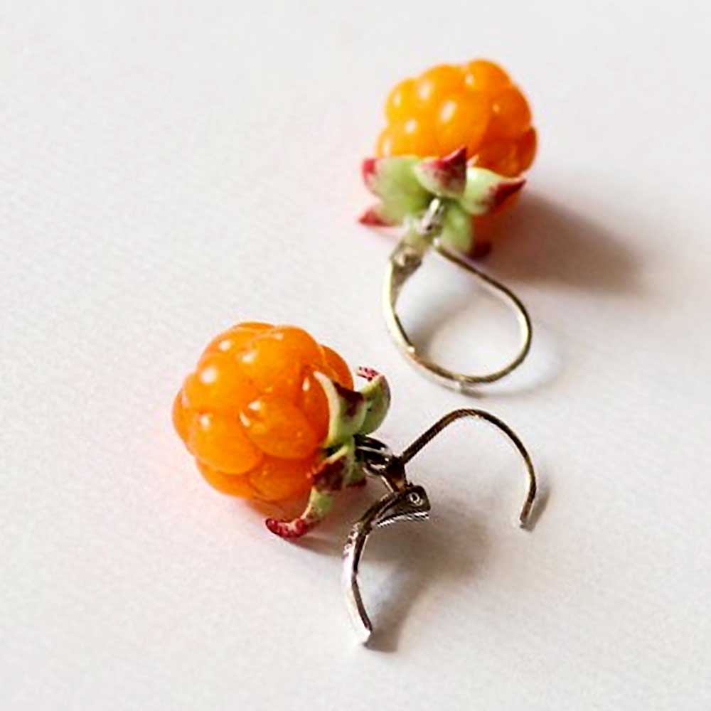 Northern Delight: Cloudberry Earrings Polymer Clay.