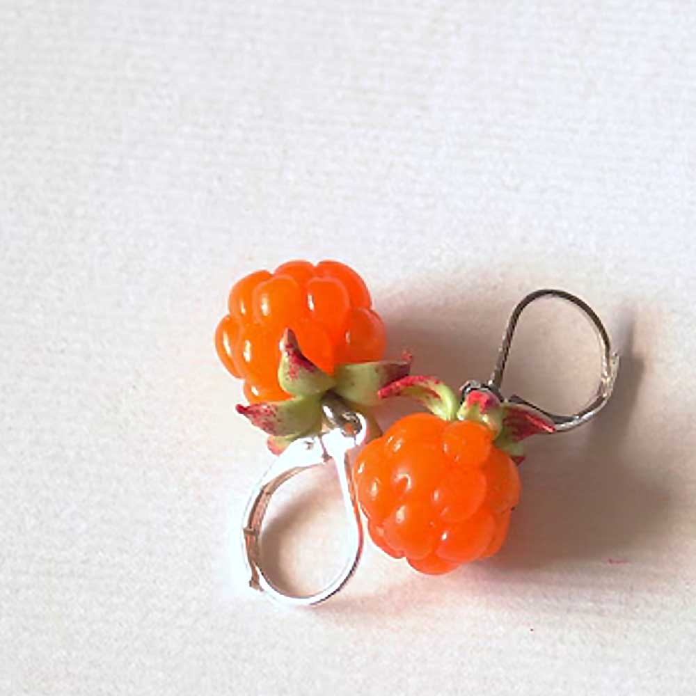 Northern Delight: Cloudberry Earrings Polymer Clay.