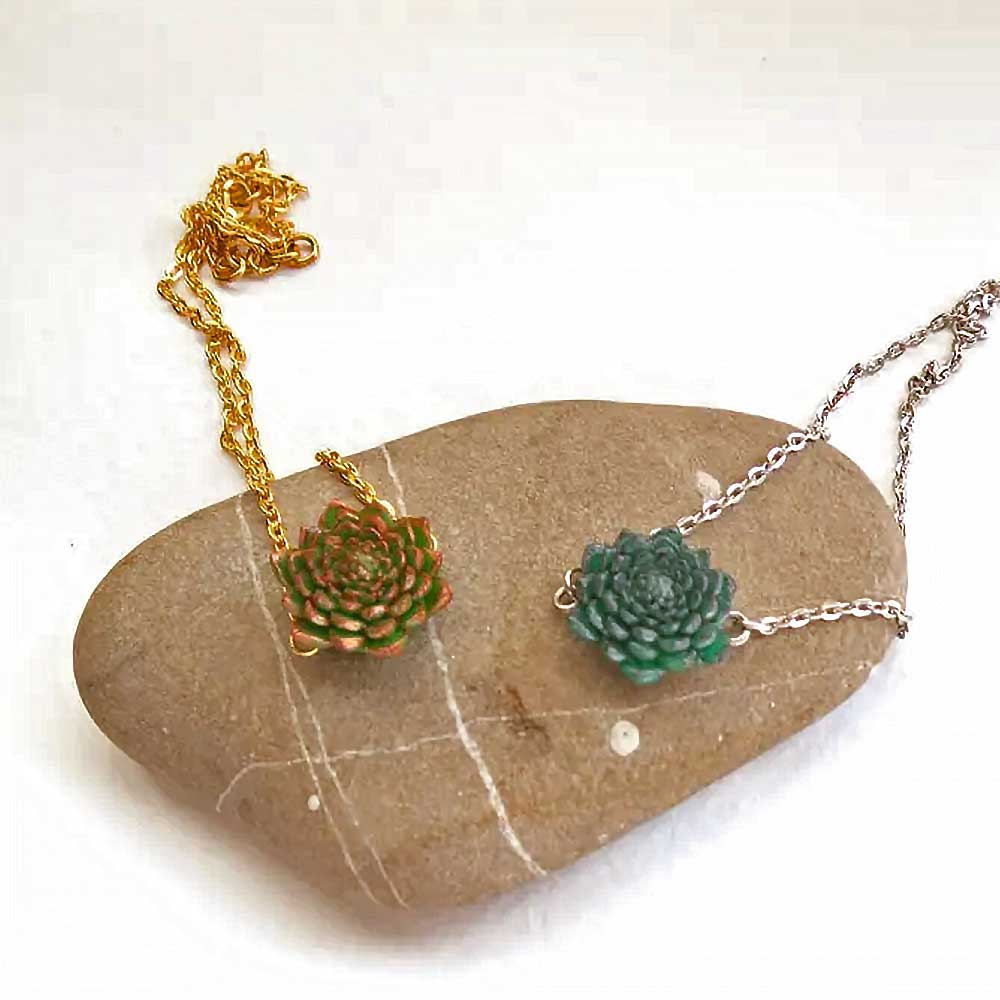 Live Rocks: Succulent Choker Polymer Clay.