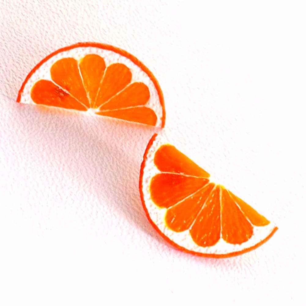 Juicy Duo: Orange Slice Earrings Polymer Clay.