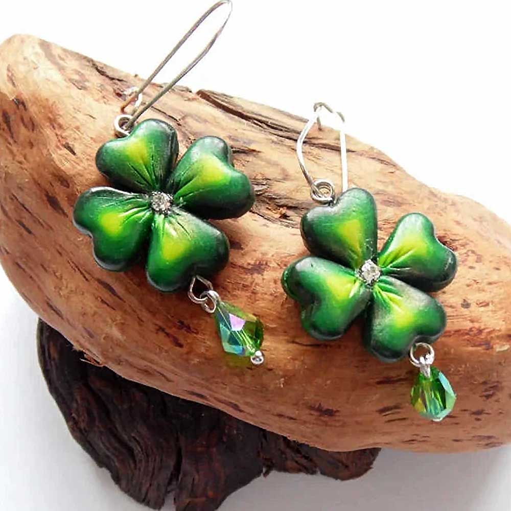 Irish Magic: Clover Earrings Polymer Сlay.