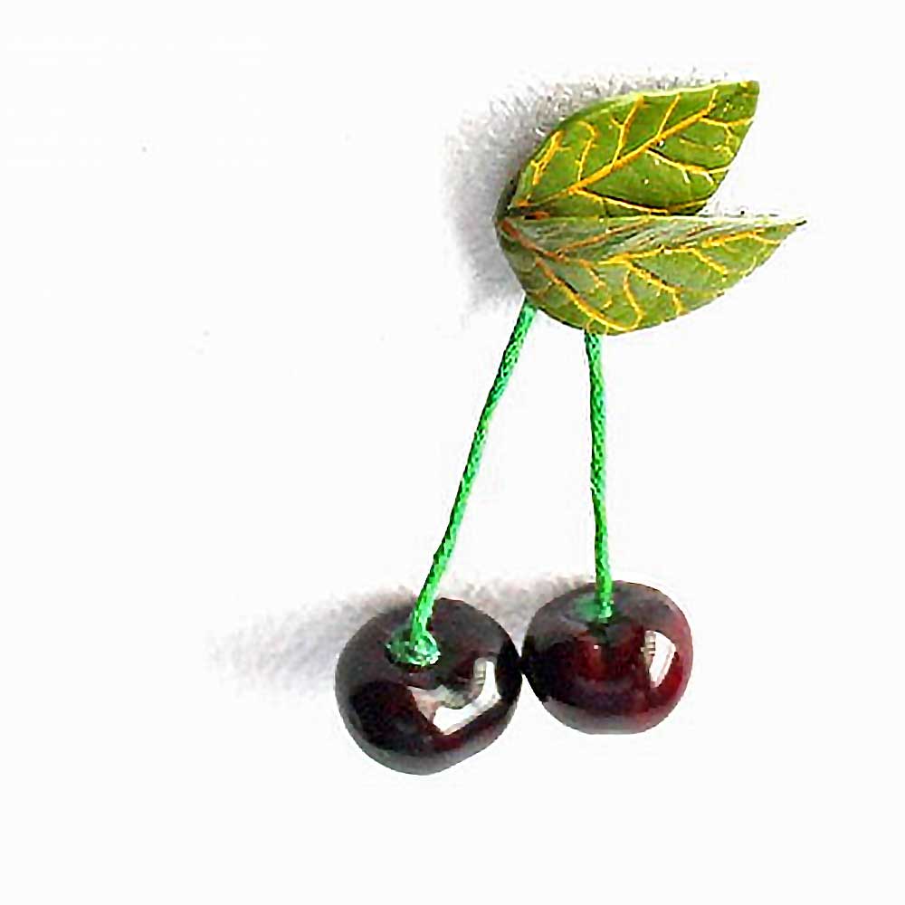 Bordeaux Passion: Cherry Pin Polymer clay.