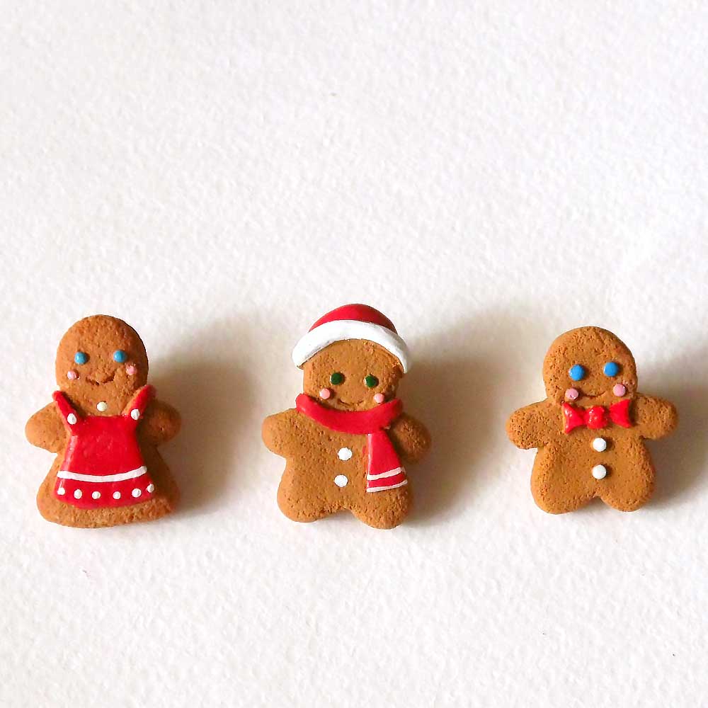 Festive Friend: Gingerbread Man Pin Polymer Clay.