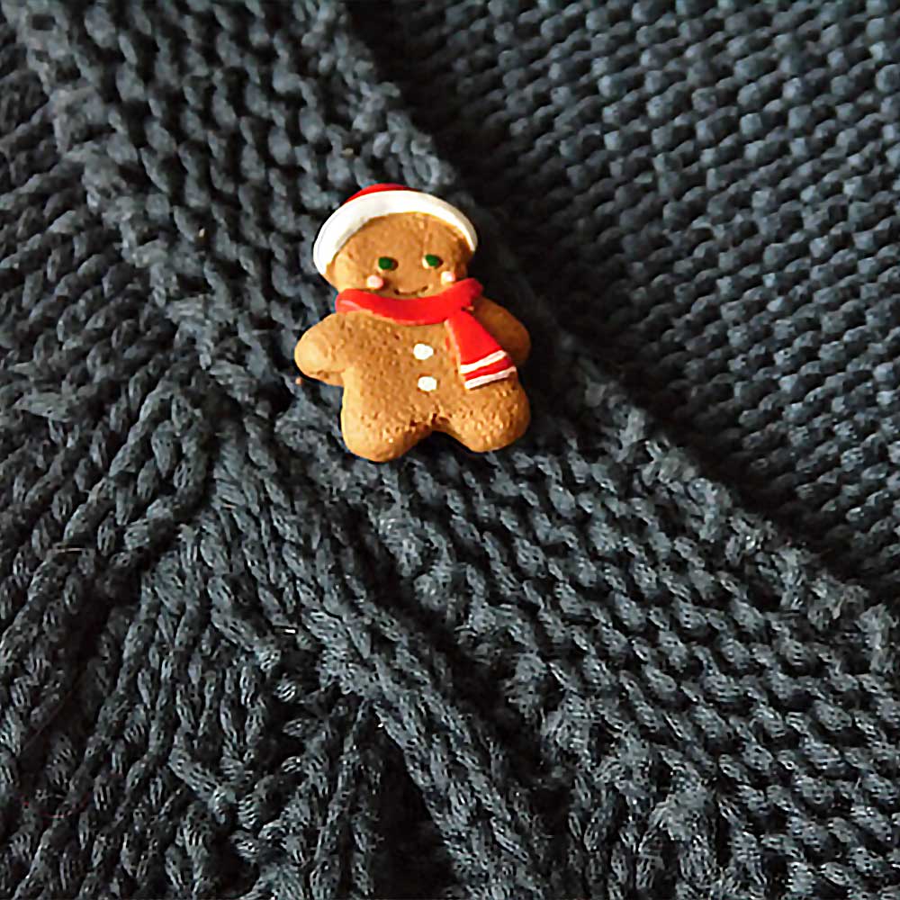 Festive Friend: Gingerbread Man Pin Polymer Clay.