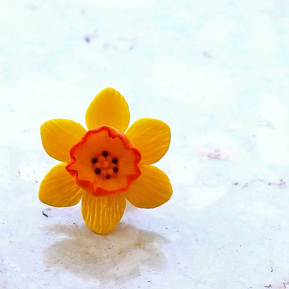 Golden Dawn: Daffodil Pin Polymer Clay.