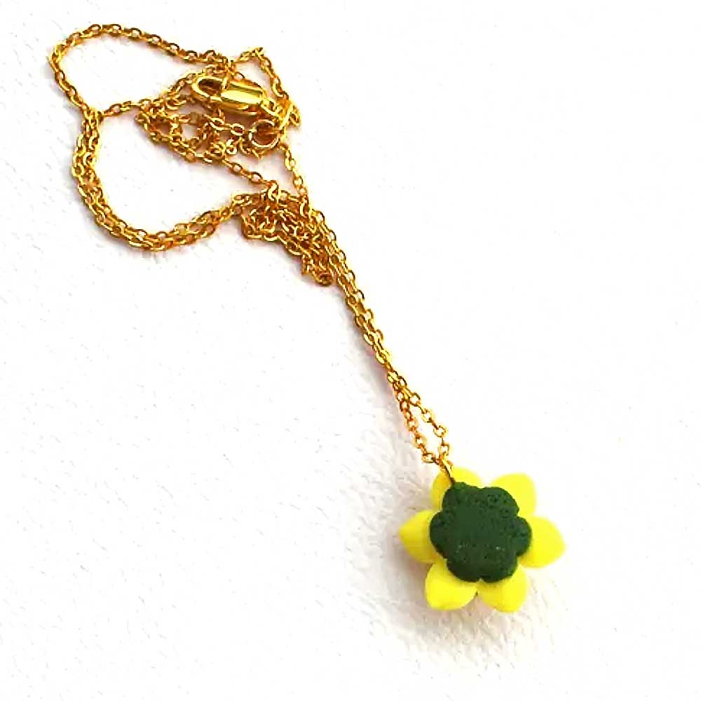 Spring Glow: Daffodil Necklace Polymer Clay.