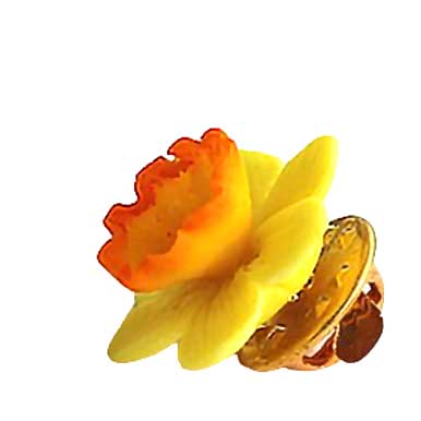 Spring's Promises: Daffodil Pin Polymer Clay.