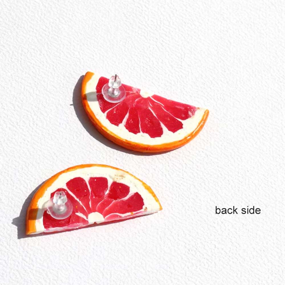 Citrus Buzz: Grapefruit Earrings Polymer Clay.