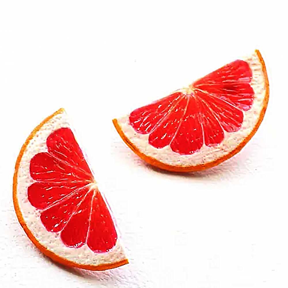 Citrus Buzz: Grapefruit Earrings Polymer Clay.