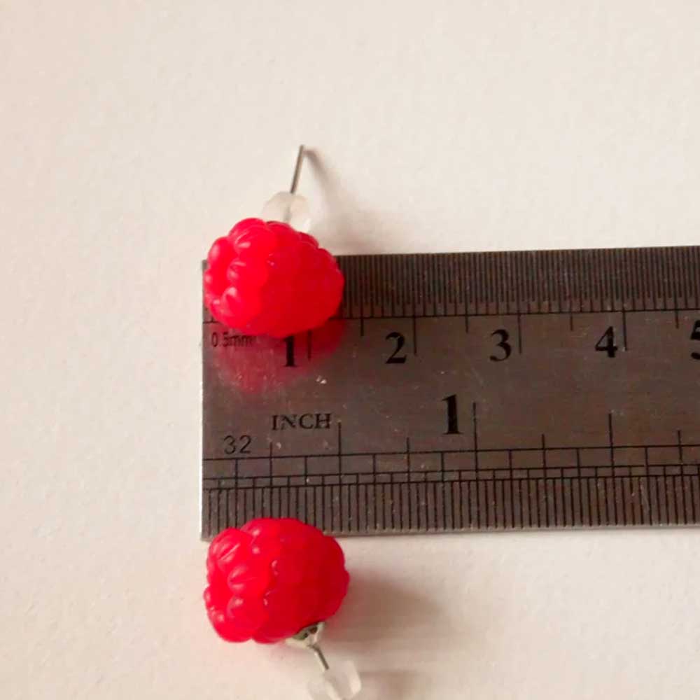 Sweet Temptation: Raspberry Earrings Polymer Clay.