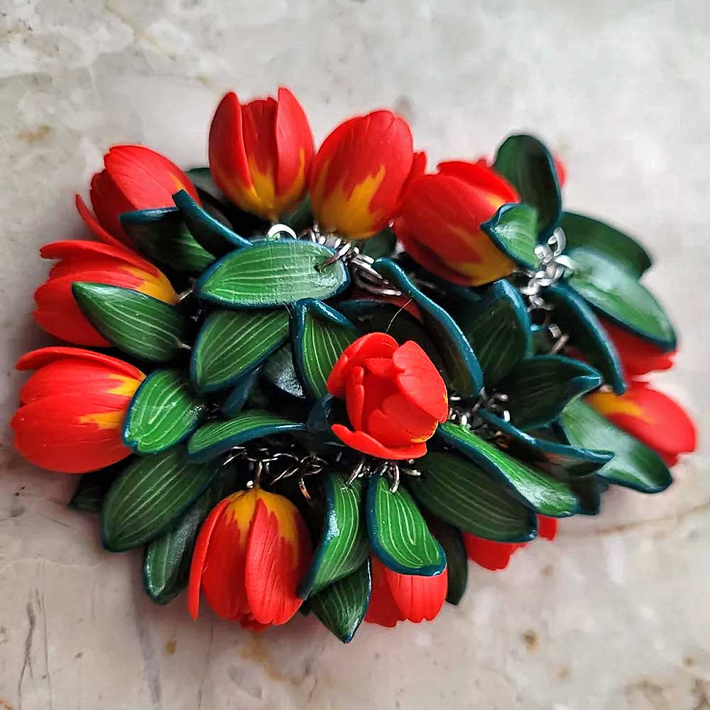 Hot Passion: Tulip Bracelet Polymer Clay.