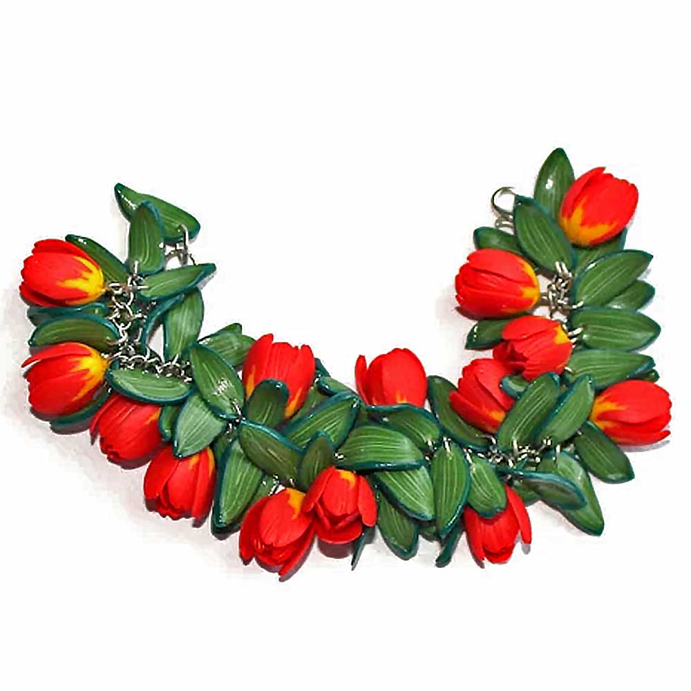 Hot Passion: Tulip Bracelet Polymer Clay.