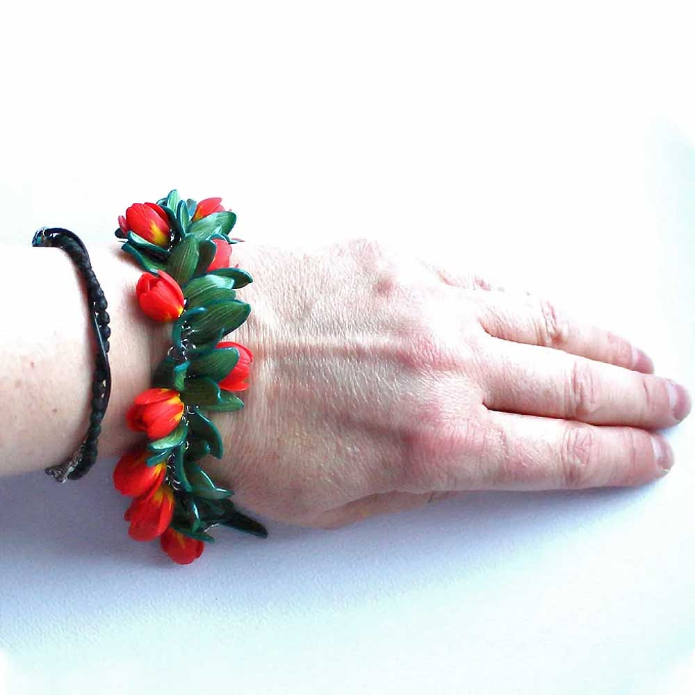 Hot Passion: Tulip Bracelet Polymer Clay.