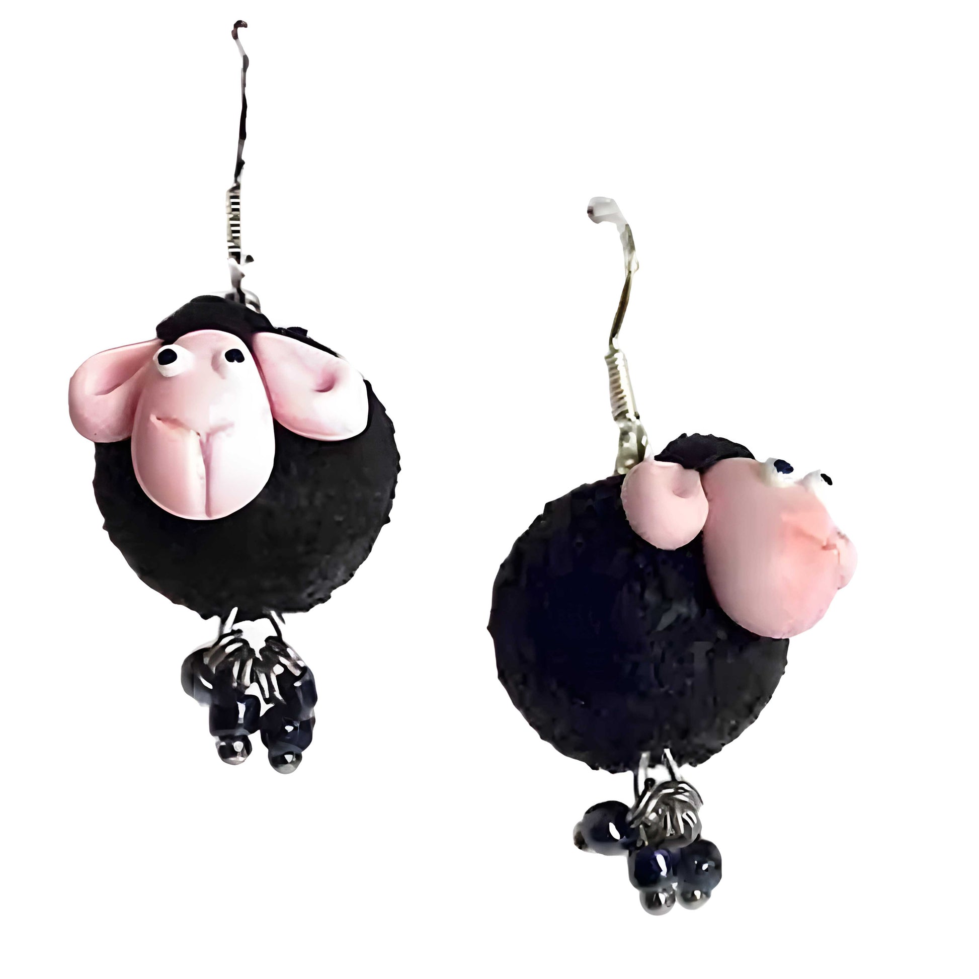 Fluffy Happiness: Sheep Earrings Polymer Clay.